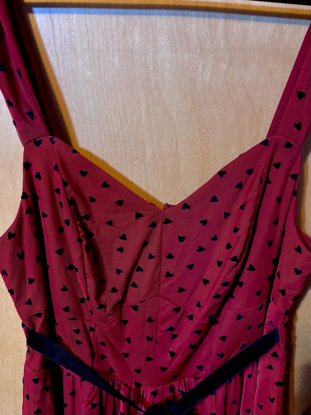Torrid Belted Midi Dress with Black Heart Flocked Detail NWT - Picture 3 of 6